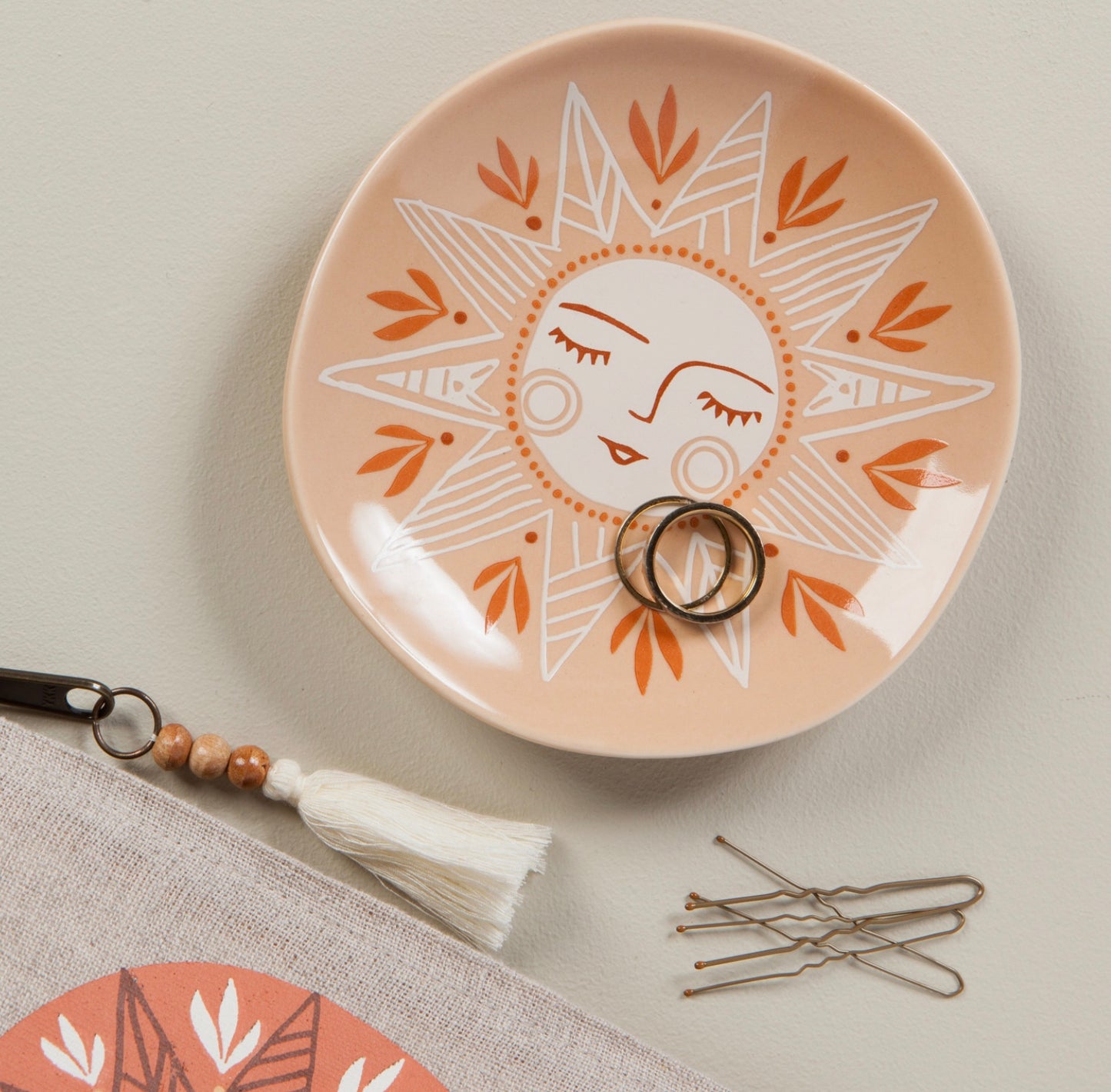 Soleil Sun Shaped Ceramic Trinket Tray