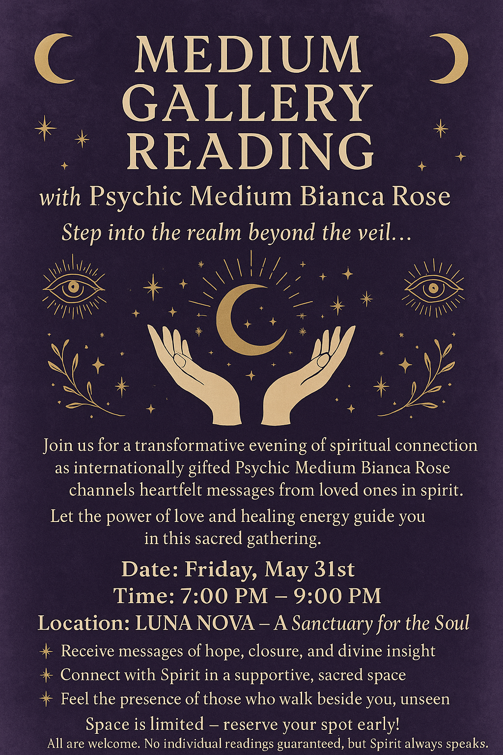 Medium Gallery Reading by Psychic Medium Bianca Rose
