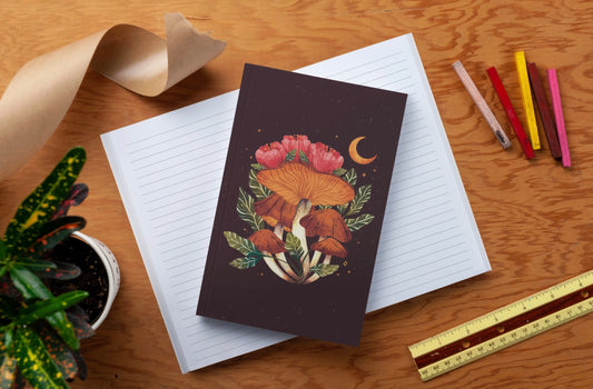 Denik Midnight Mushroom Layflat Journal Notebook