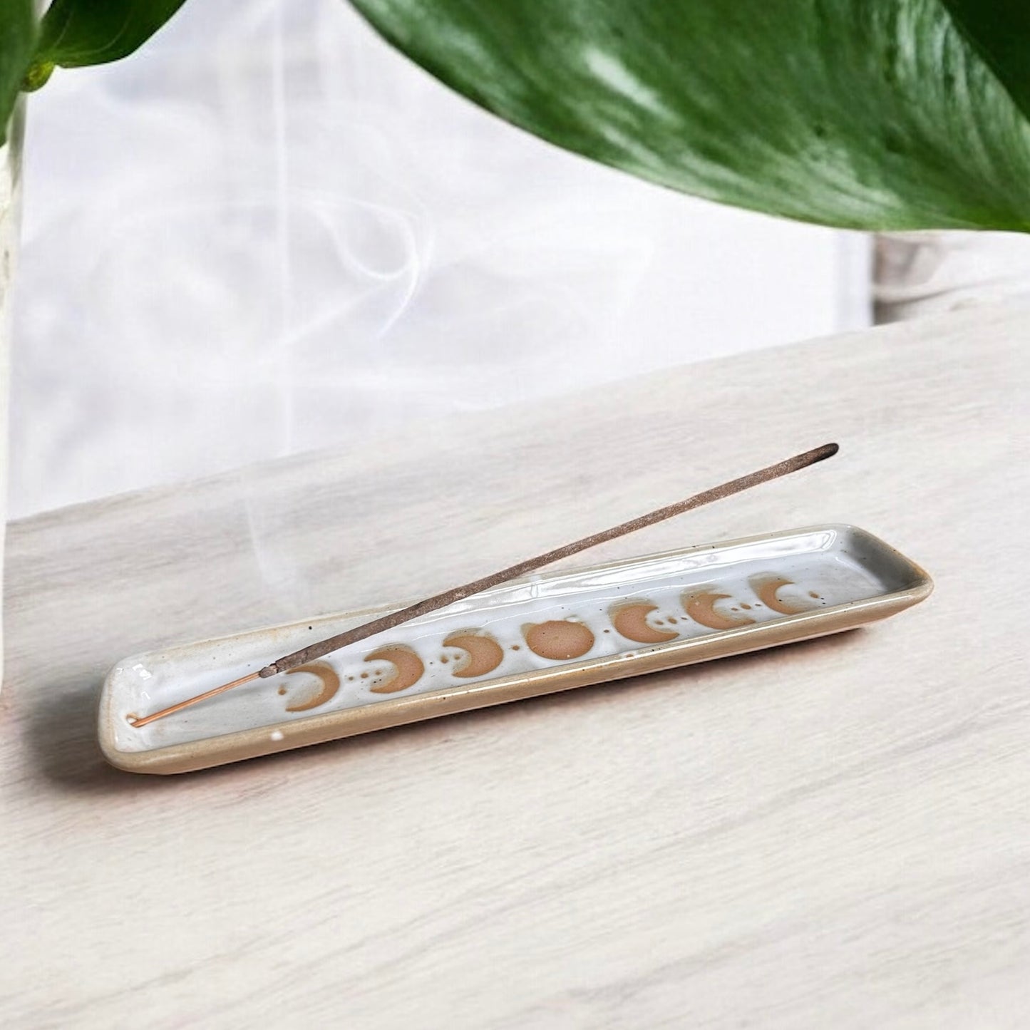 Moon Phase Ceramic Incense Holder