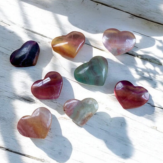 Rainbow Fluorite Heart Crystal