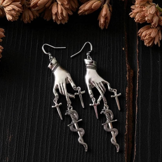 026 Gothic Swords Snake Earring