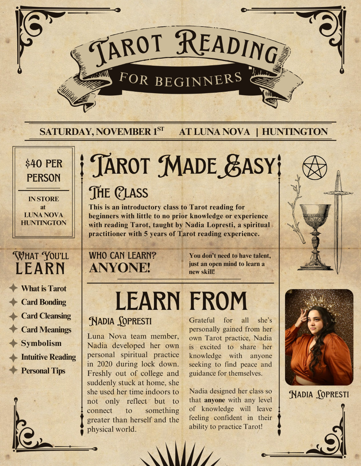 Tarot Reading Workshop by Nadia Lopresti