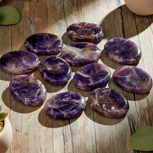 Amethyst Crystal Worry Palm Stone
