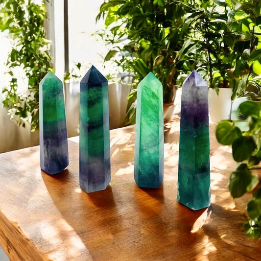 Rainbow Fluorite Crystal Tower