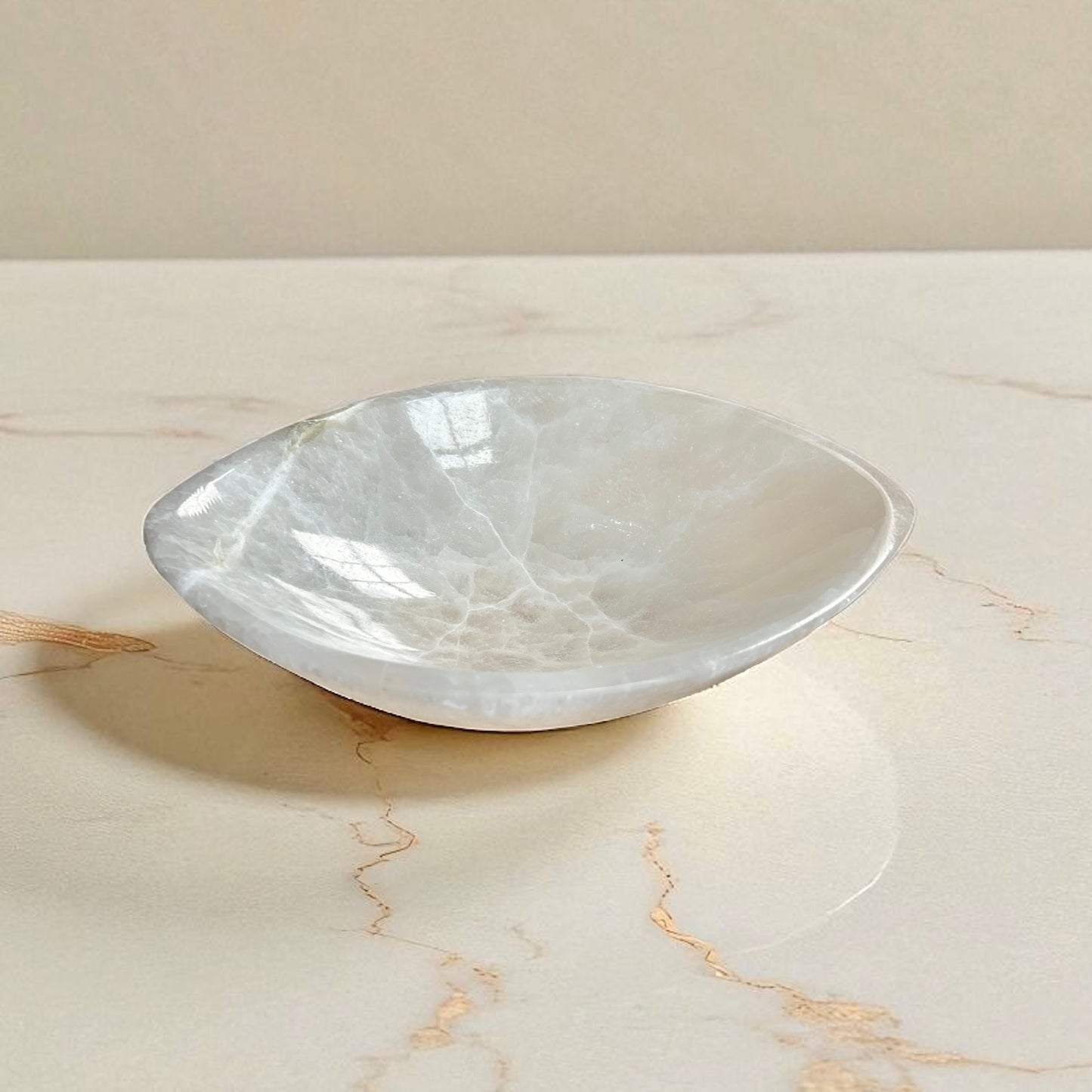 Selenite Crystal Oval Bowl - Large