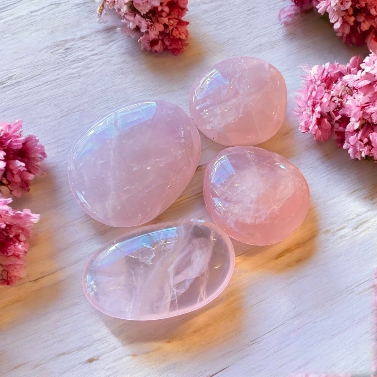 Rose Quartz Palm Stone