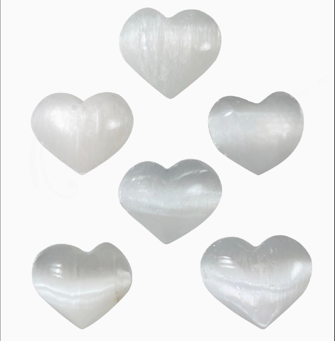 Selenite Heart Puffs Stone