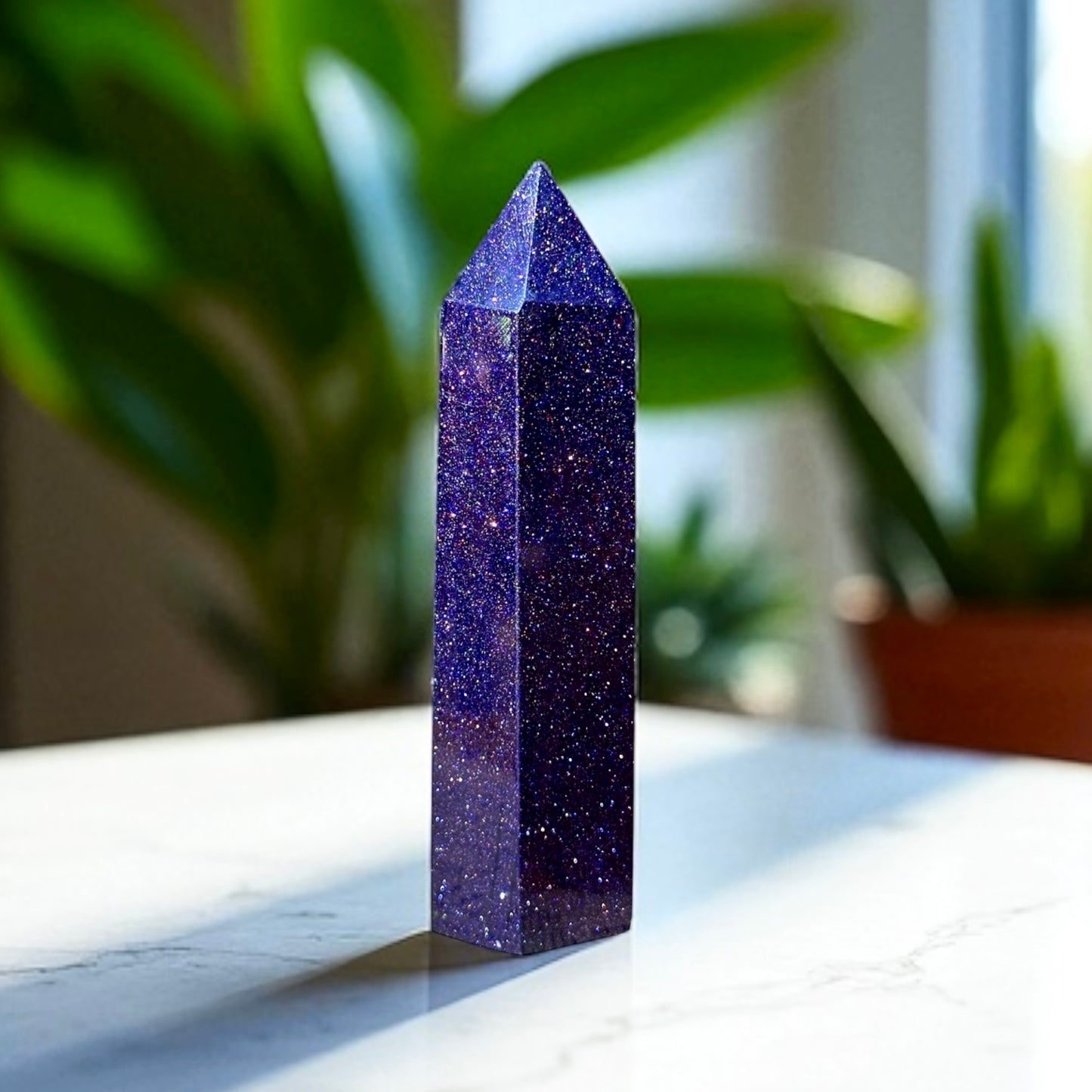 Blue Sunstone Crystal Tower
