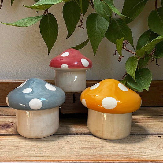 Mushroom Ceramic Container Jar