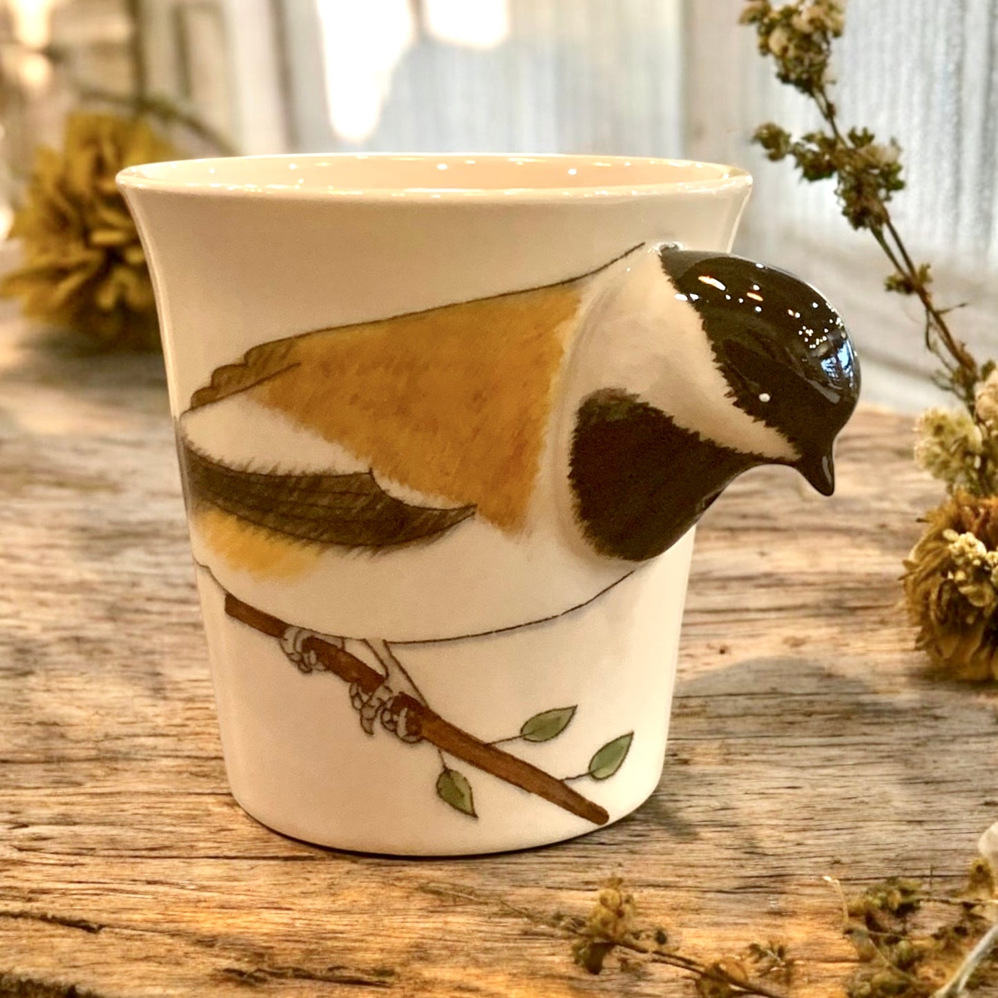 Ceramic Animal Mug- Chickadee Bird