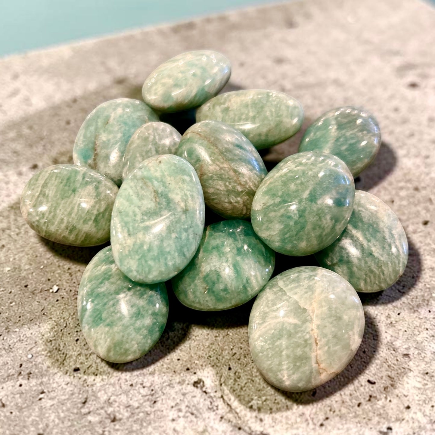 Amazonite Crystal Palm Stone