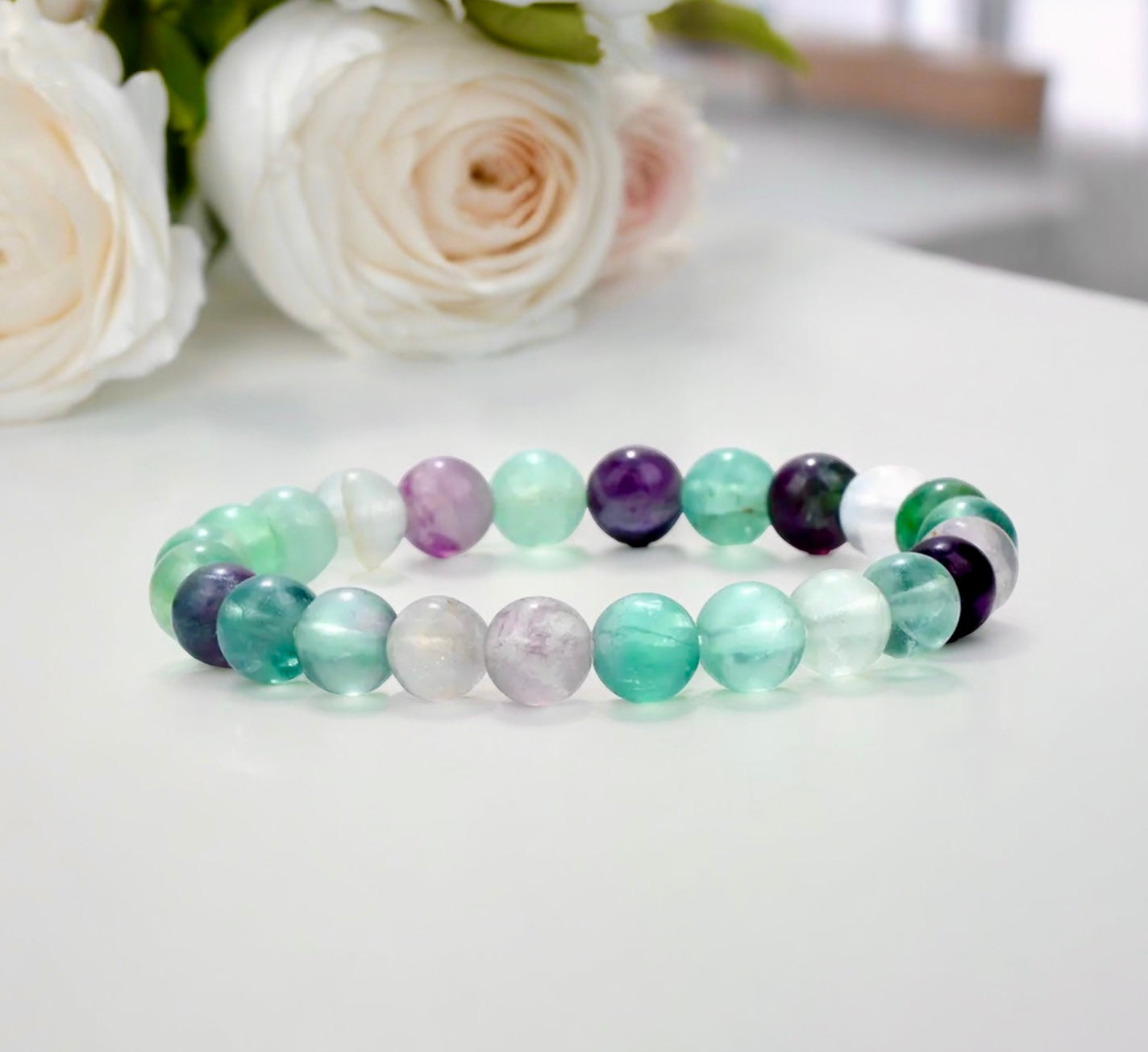 Fluorite Crystal Beaded Bracelet