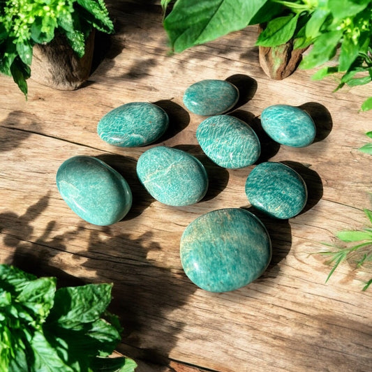 Amazonite Crystal Palm Stone