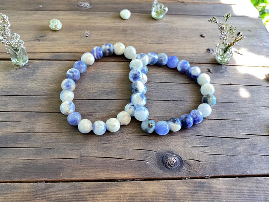 Sodalite Beaded Crystal Bracelet