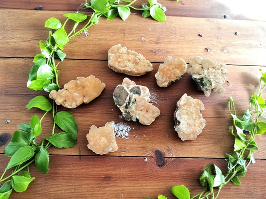 Peach Calcite Raw Crystal Tumble