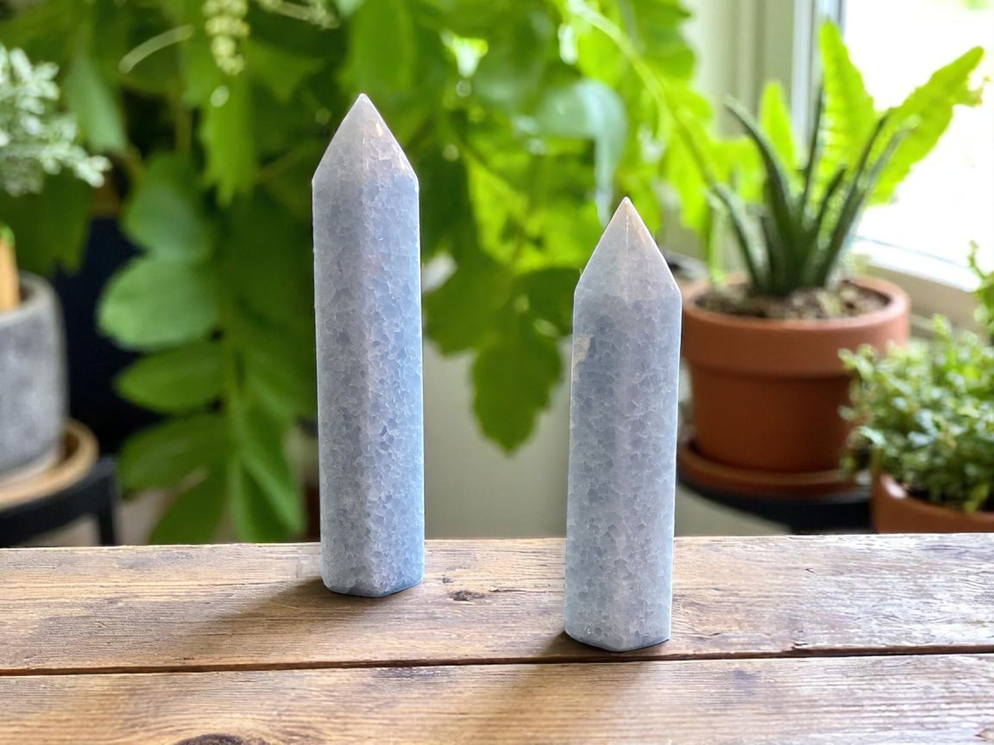 Blue Calcite Crystal Tower