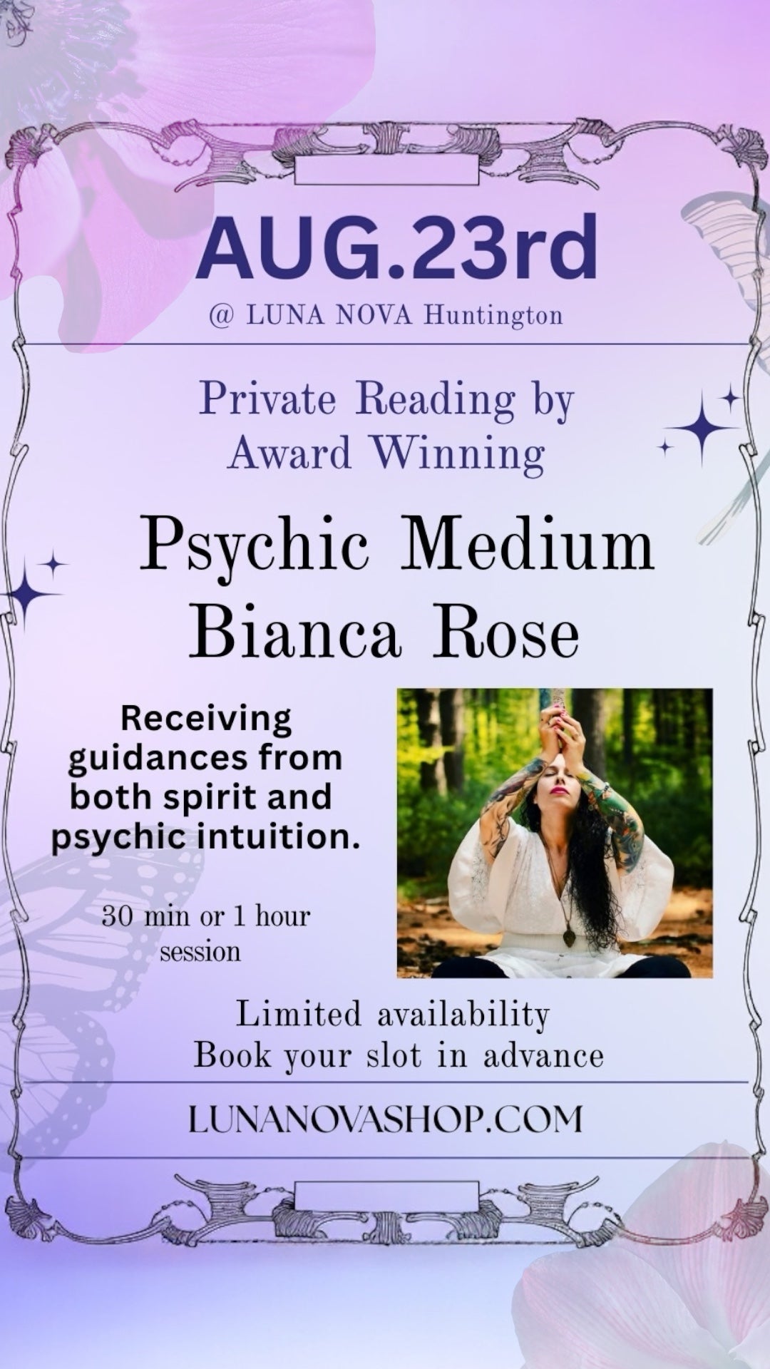 Rescheduled Sep 13th - Private Medium Reading by Bianca Rose