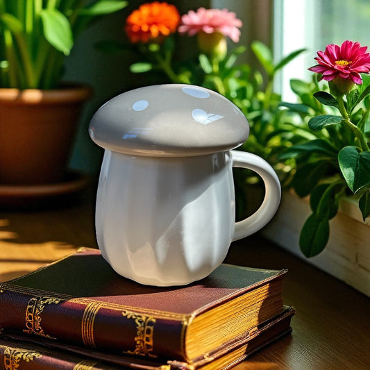 Oatmeal Wild Mushroom Ceramic Mug Cup