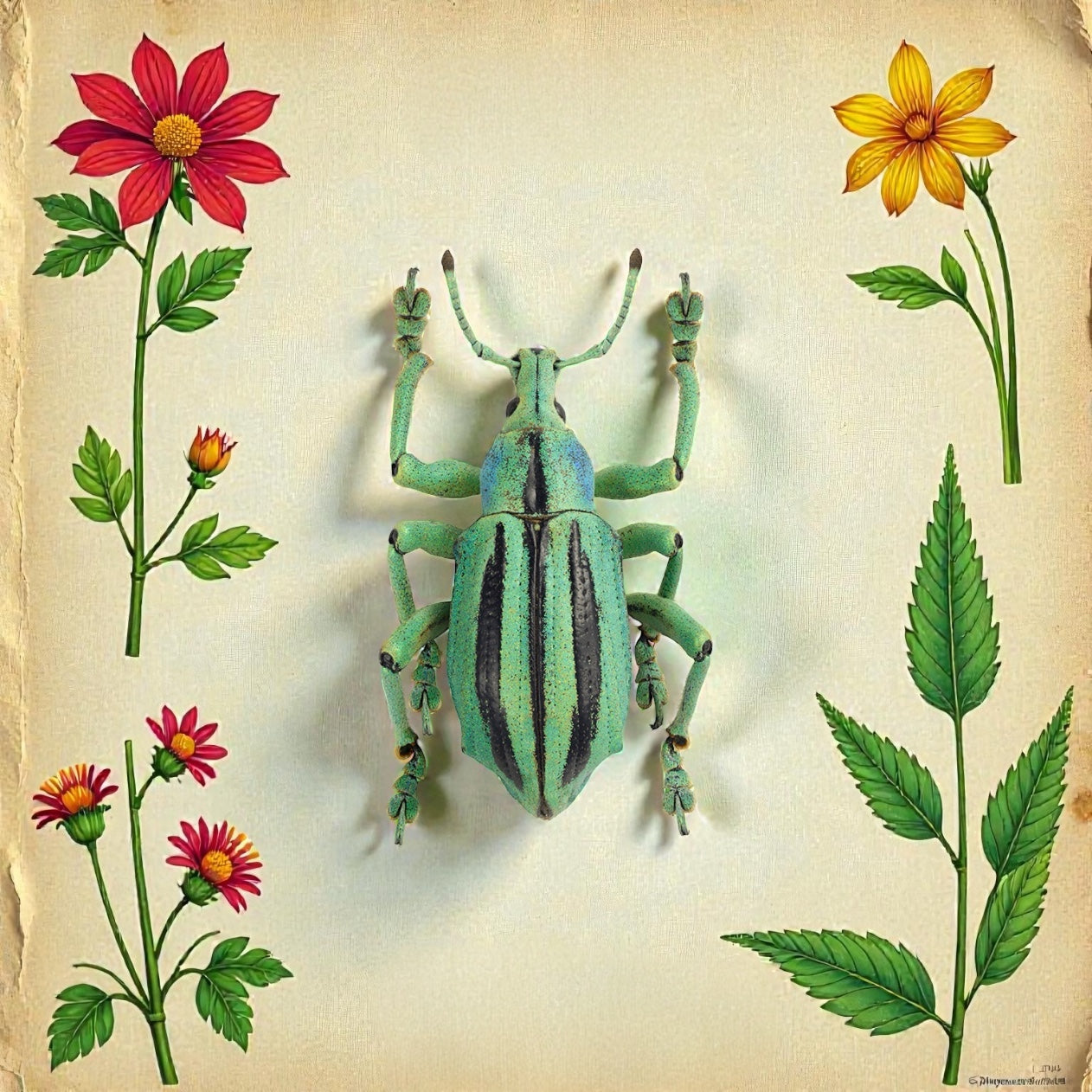 Turquoise Weevil Beetle / Eupholus sp.