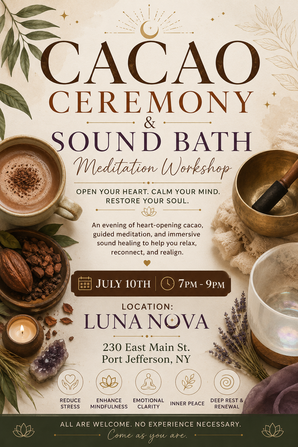 Cacao Ceremony & Sound Bath Meditation Workshop
