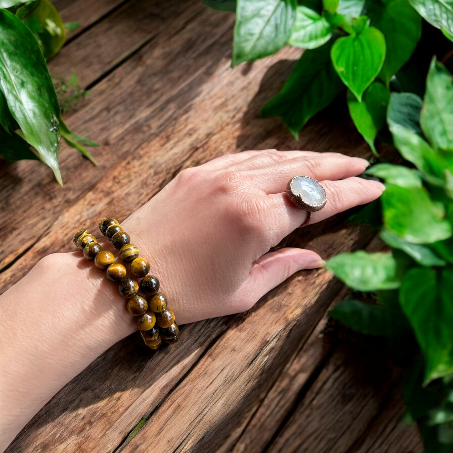 Tiger's Eye Crystal Beaded Bracelet