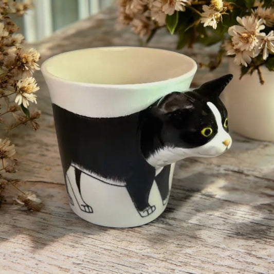 Ceramic Animal Mug- Tuxedo Cat