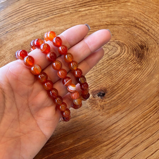 Carnelian Crystal Beaded Bracelet