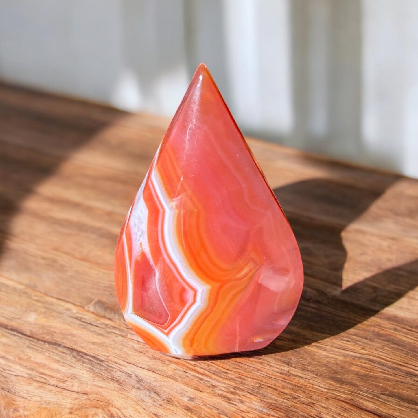 Carnelian Agate Crystal Tear Drop Point Tower