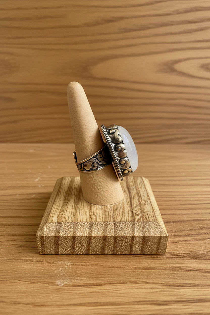 Clear Quartz Crystal Heart Statement Ring