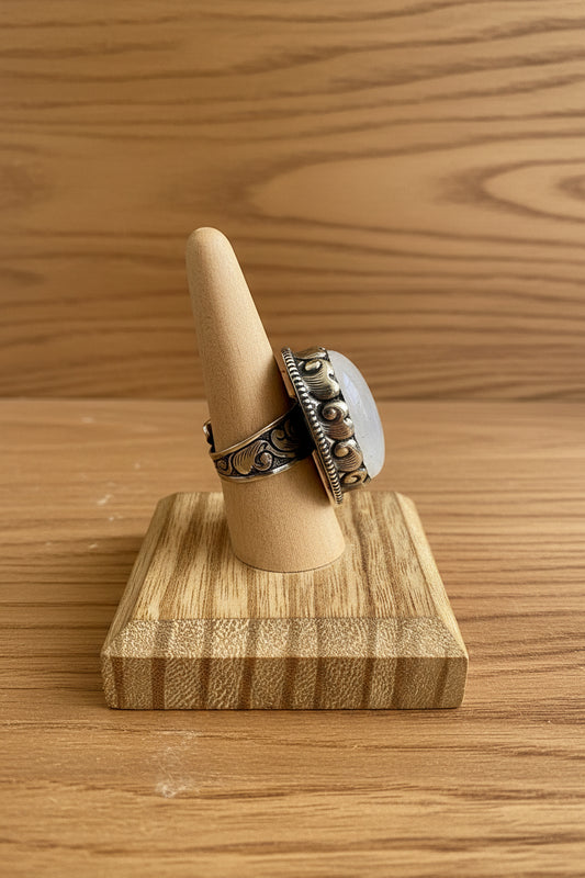 Clear Quartz Crystal Heart Statement Ring