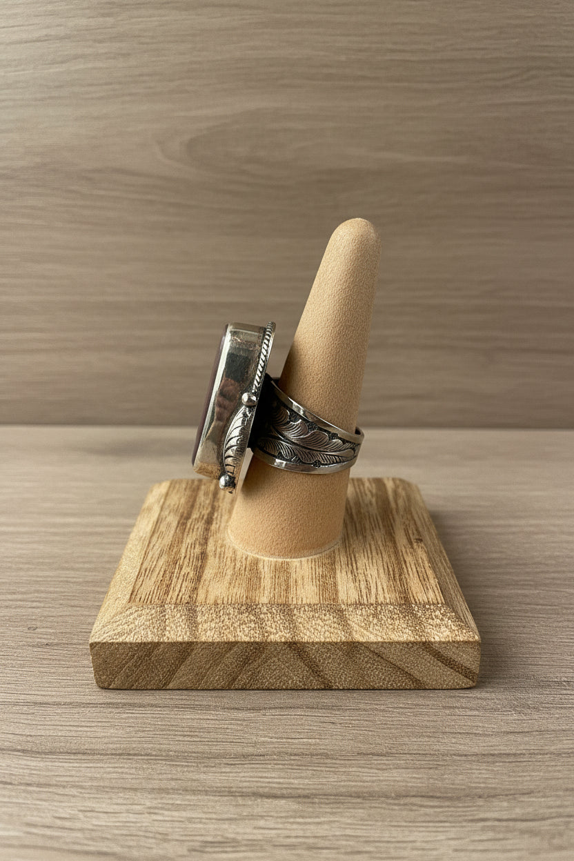 Sunstone Crystal Coffin Statement Ring