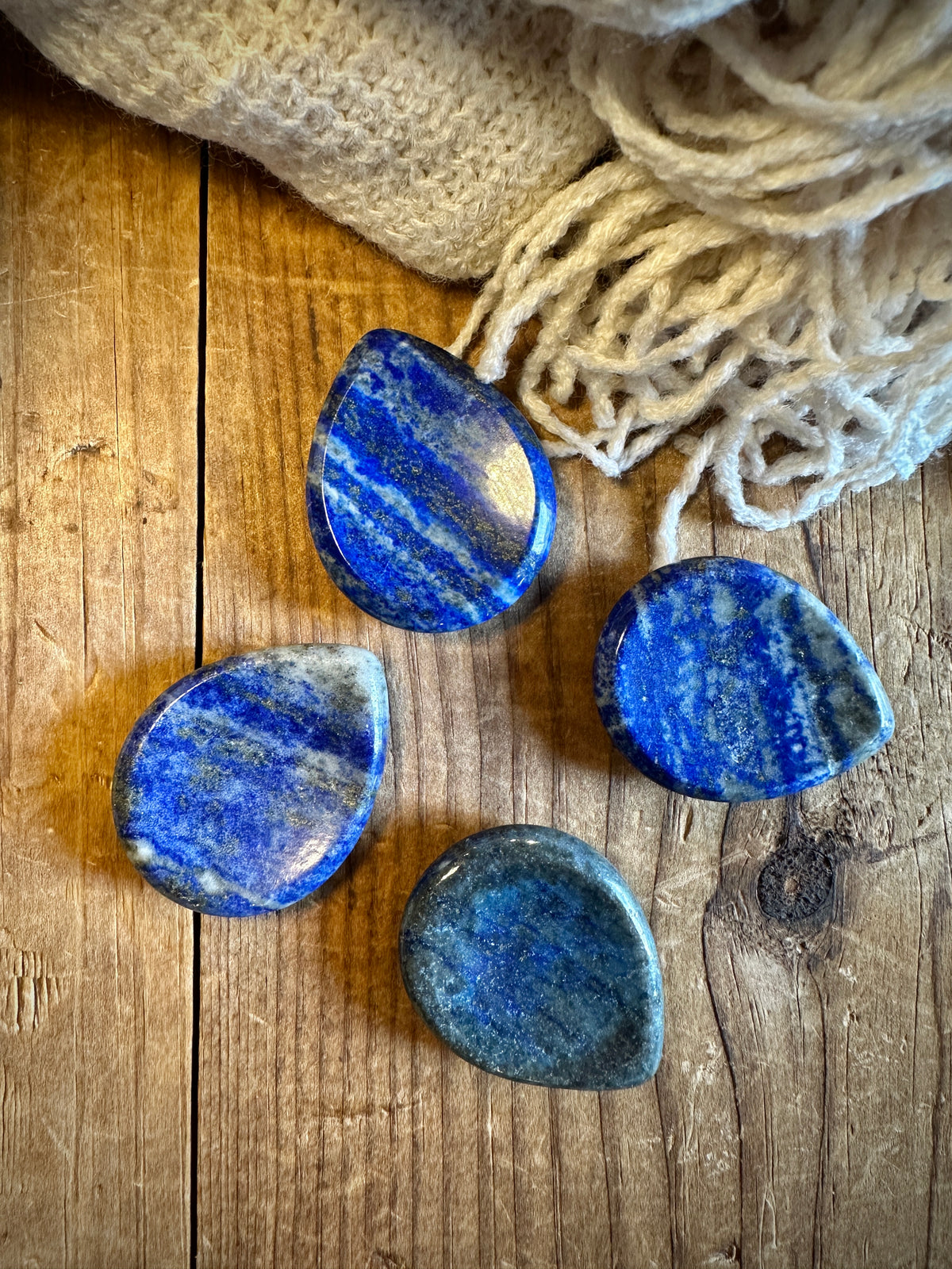 Lapis Lazuli Tear Thumb Palm Stone Crystal