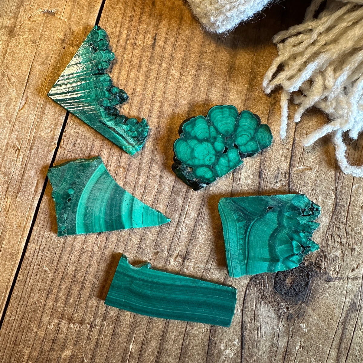 Malachite Crystal Flat Slice