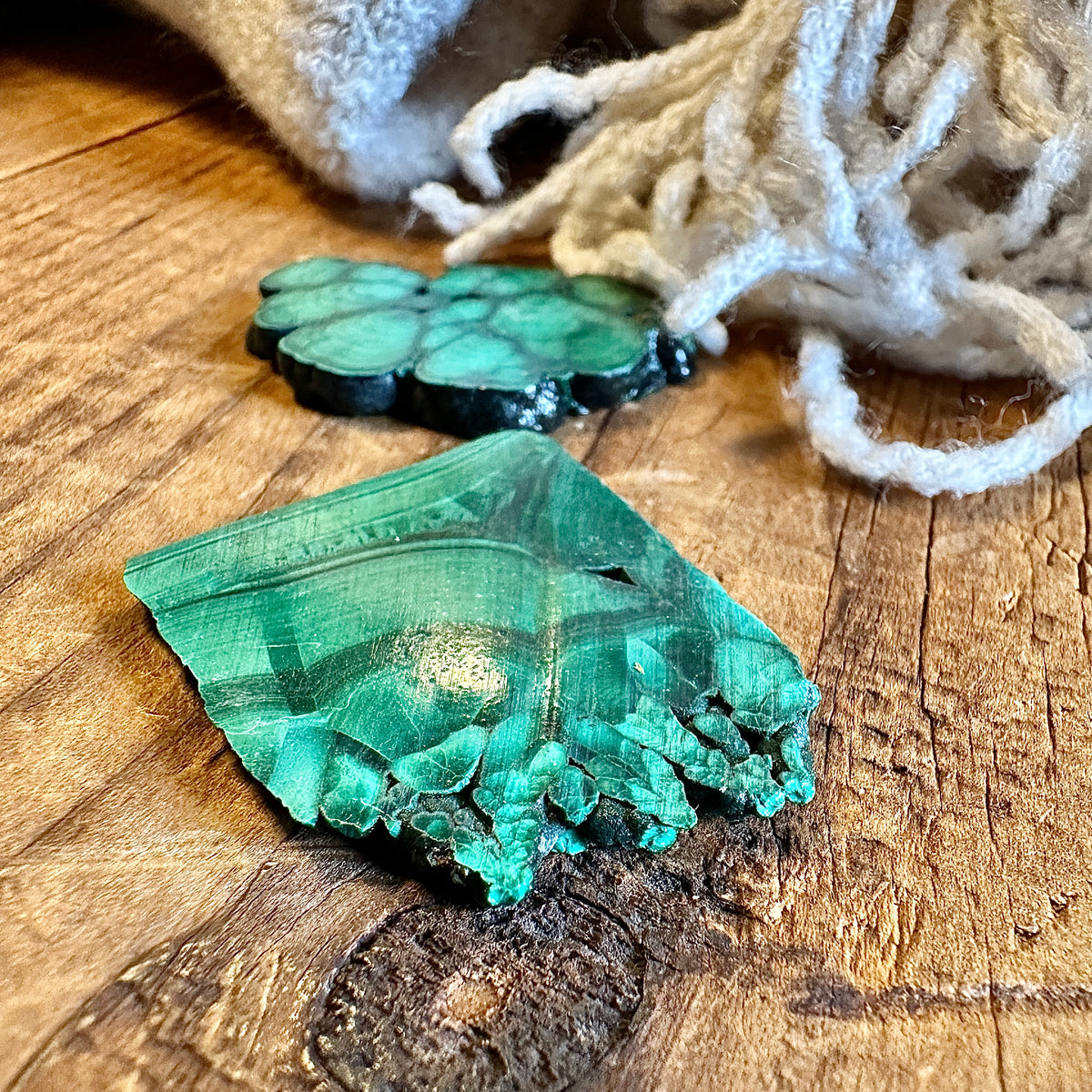 Malachite Crystal Flat Slice