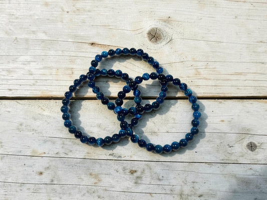Blue Tiger's Eye Crystal Beaded Bracelet