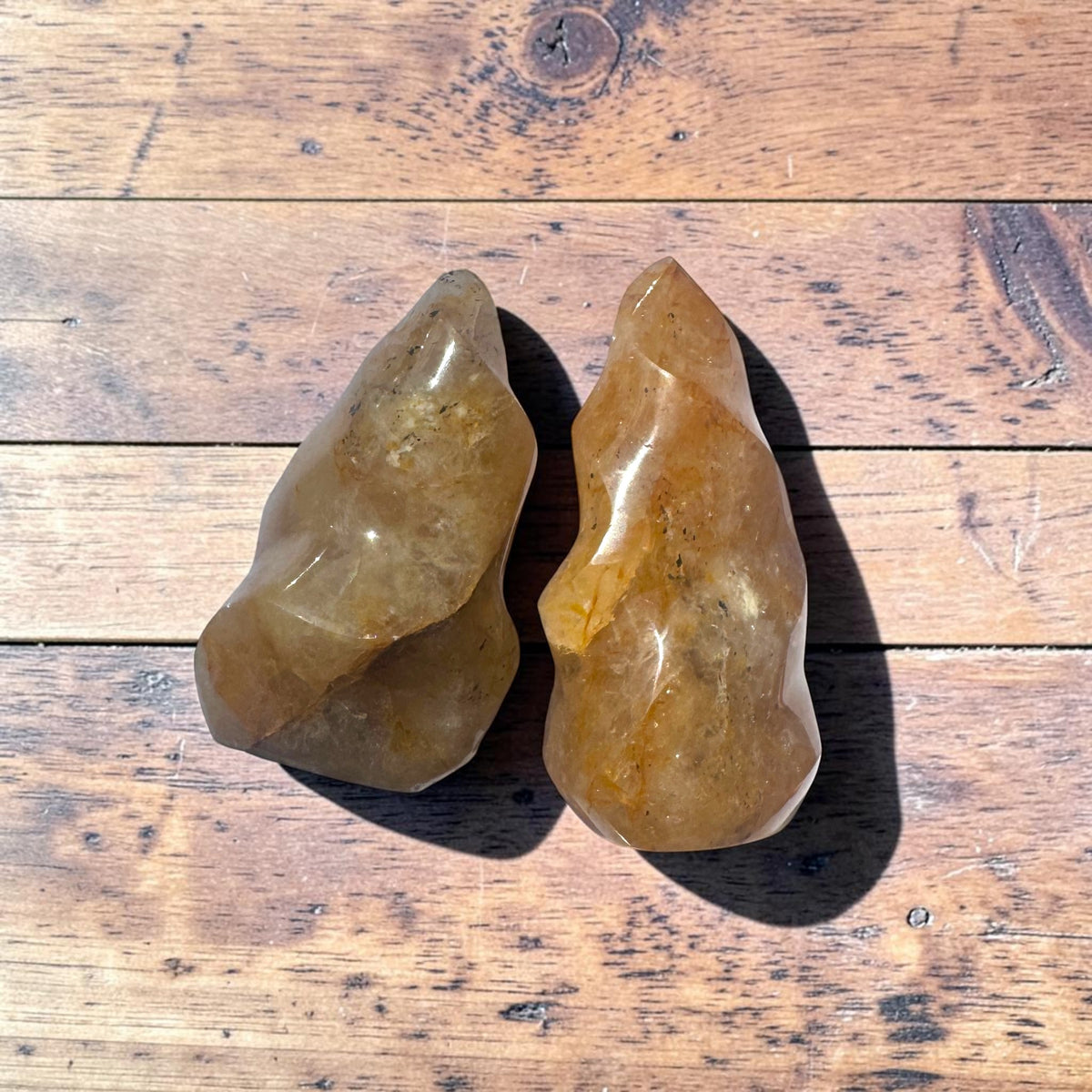 Yellow Hematoid Crystal Twist Tower