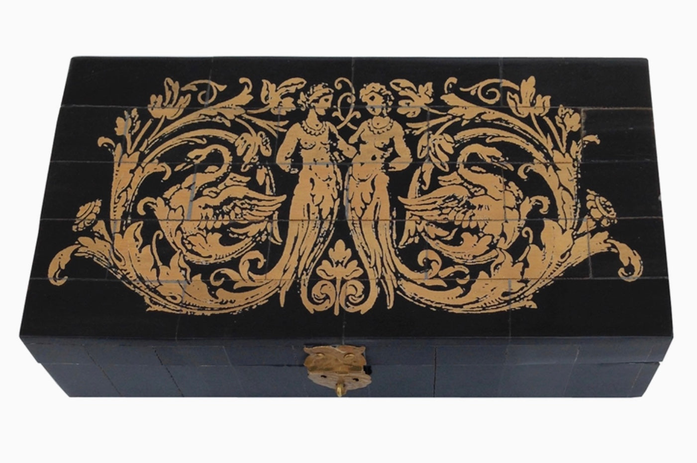 Mermaids and Swans Scrimshaw Horn Box