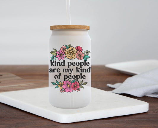 Kind People - Frosted Can Glass Cup