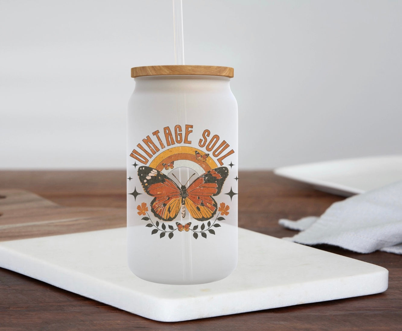 Vintage Soul - Frosted Can Glass Cup