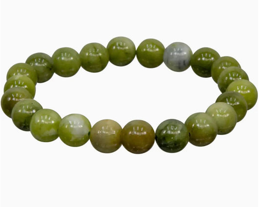 Chinese Jade Beaded Crystal Bracelet