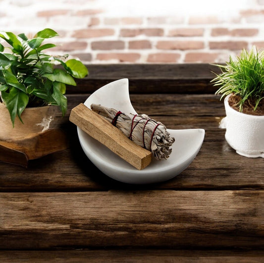 White Marble Moon Tray