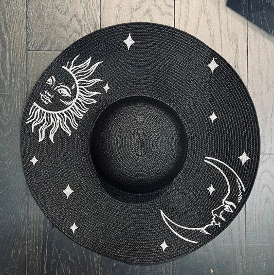 Floppy Sun Hat - Celestial Sun and Moon