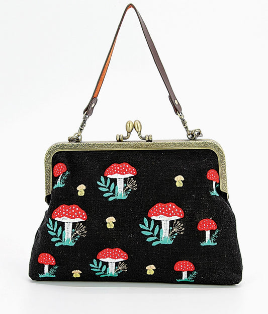 Mushrooms Kisslock Bag