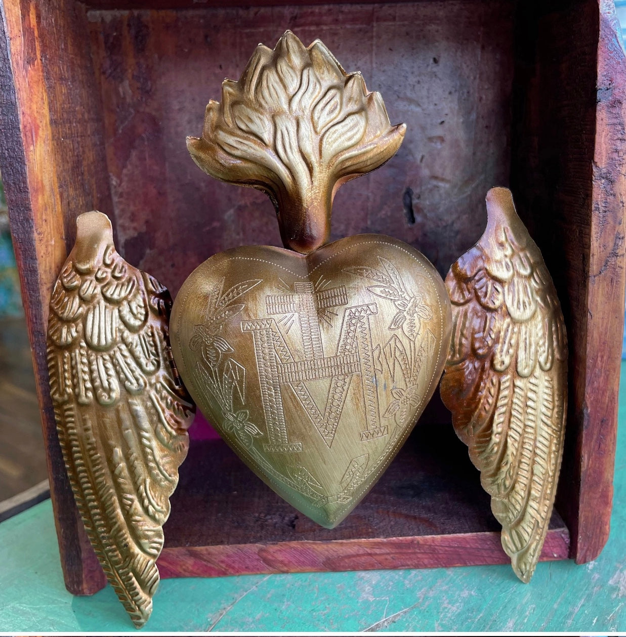 Sacred Heart Box with Wings