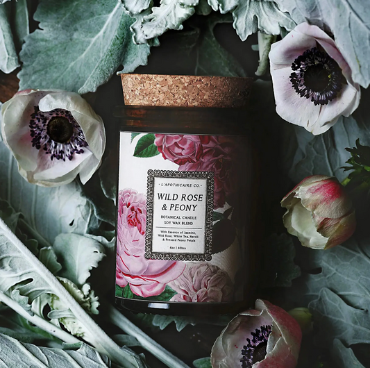 Wild Rose + Peony Botanical Candle