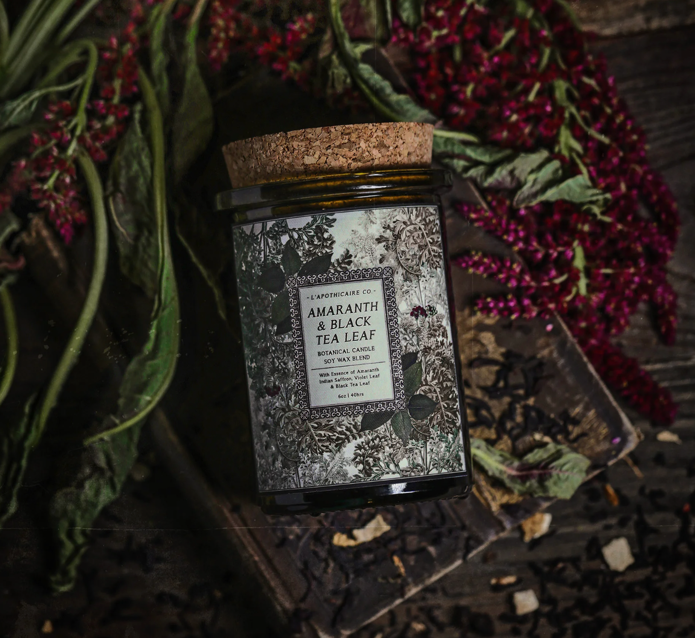 Amaranth + Black Tea Botanical Candle