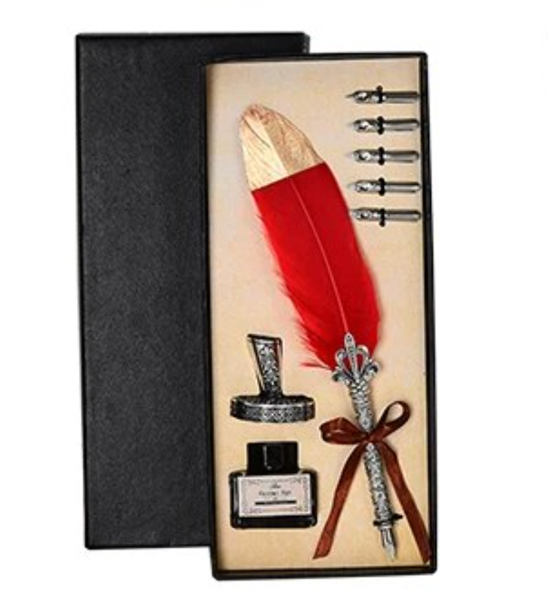 Feather Pen and Ink Set