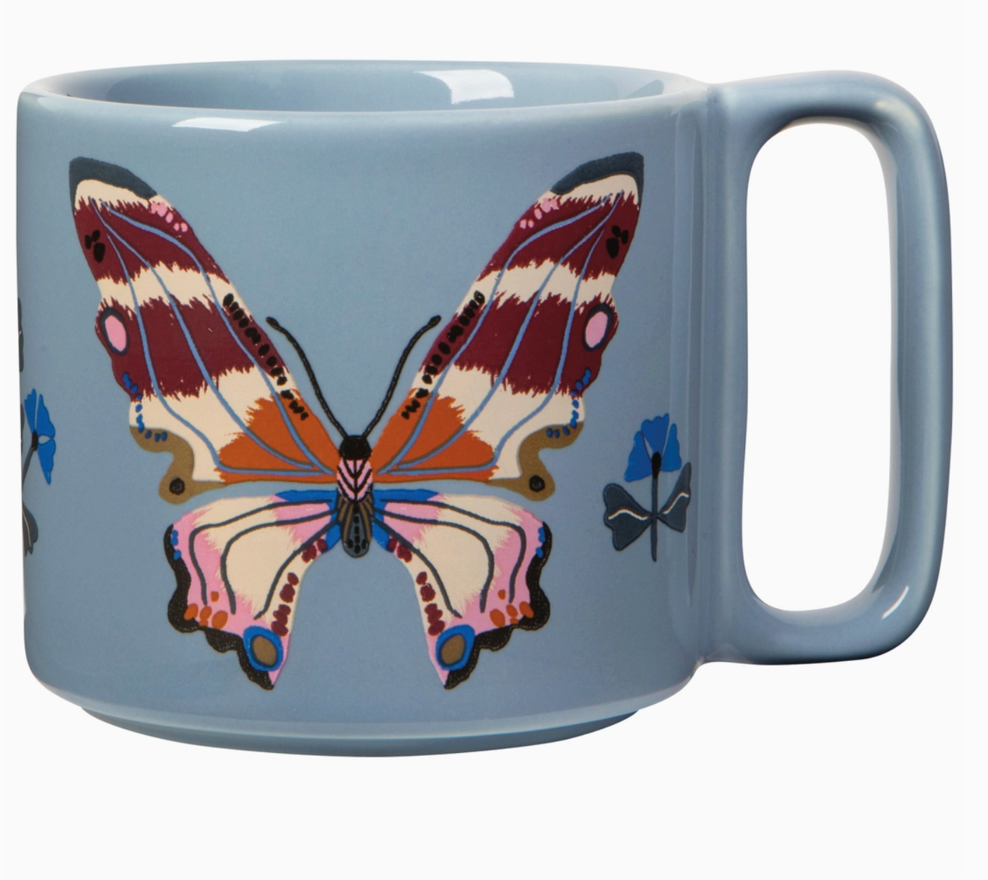 Blue Butterfly Ceramic Mug Cup