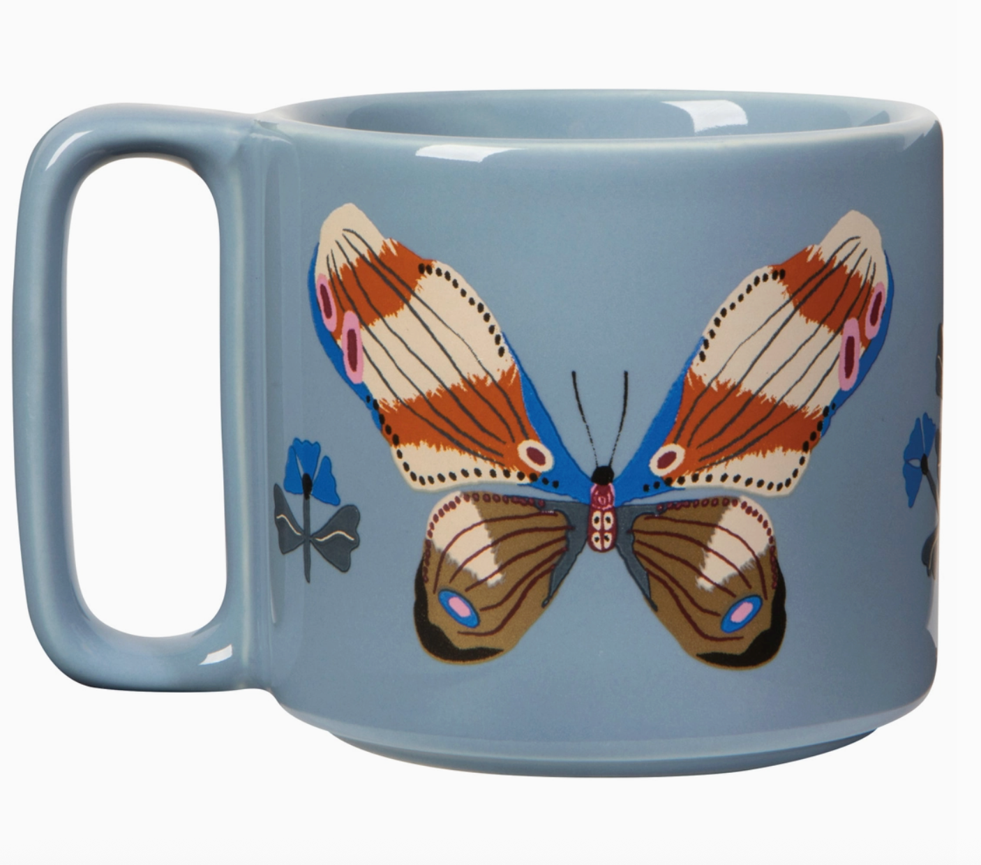 Blue Butterfly Ceramic Mug Cup